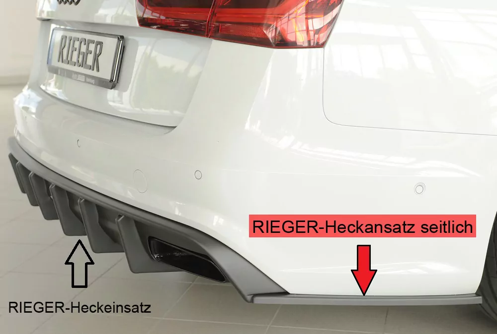 Rieger Heckschürzenansatz seitlich rechts matt schwarz für Audi A6 S6 (4G/C7) Lim. 09.14- (ab Facelift)