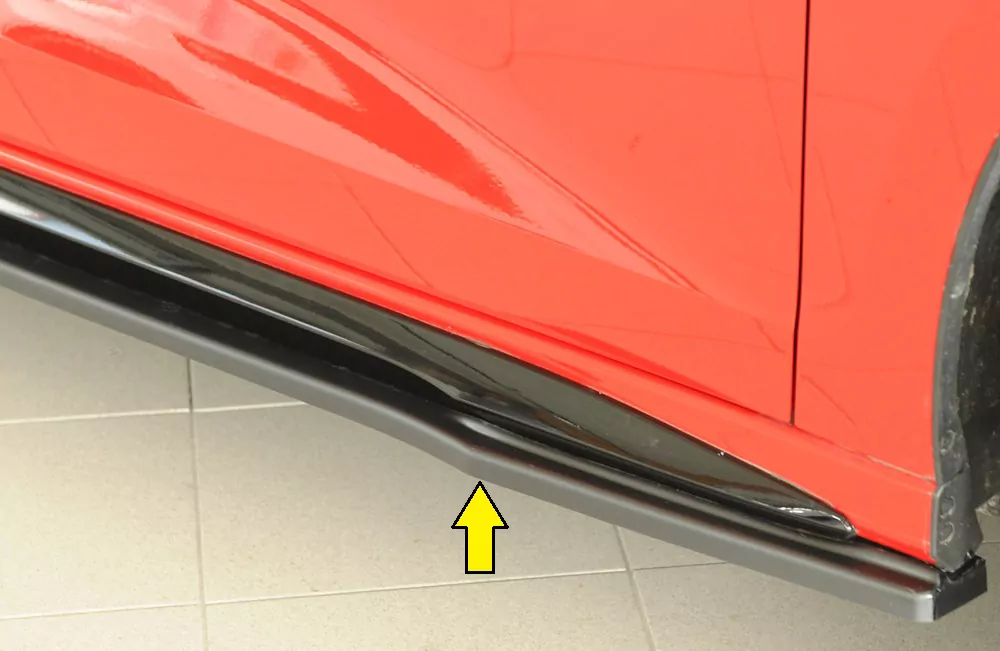 Rieger Seitenschweller rechts ansatz matt schwarz für Audi A3 S3 (GY) 5-tür. (Sportback) 07.20-05.24 (bis Facelift)