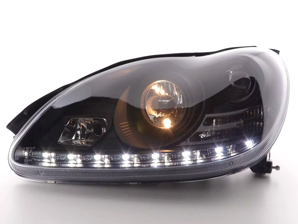 Scheinwerfer Set Daylight LED TFL-Optik Mercedes S-Klasse W220 Bj. 02-05 schwarz