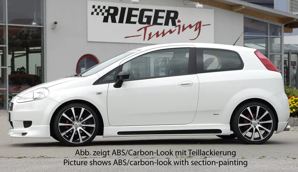 Rieger Seitenschweller rechts    matt schwarz für Fiat Grande Punto (199) 5-tür. 10.05-