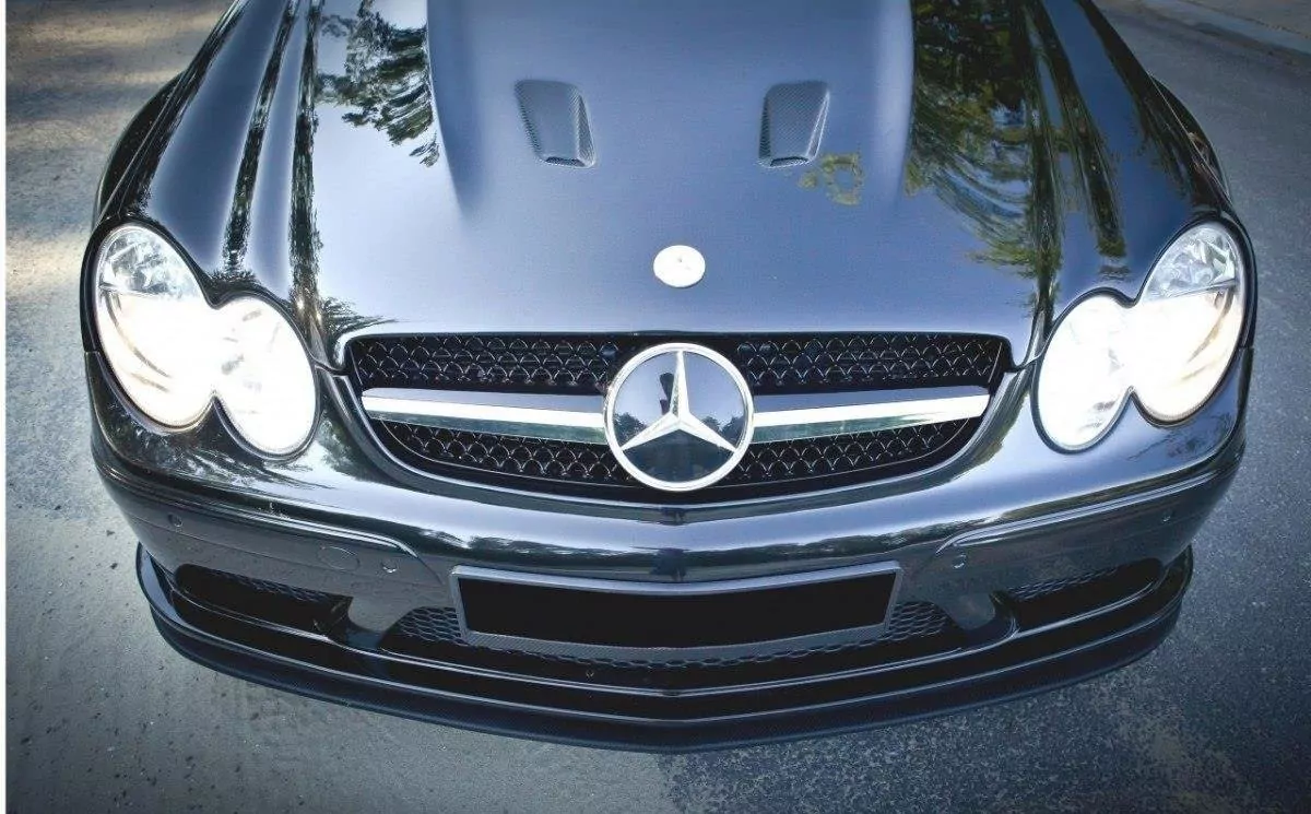 Front Ansatz Passend Für Passend Für MERCEDES CLK W209 BLACK (SL BLACK SERIES LOOK) Schwarz Hochglanz Schwarz Hochglanz