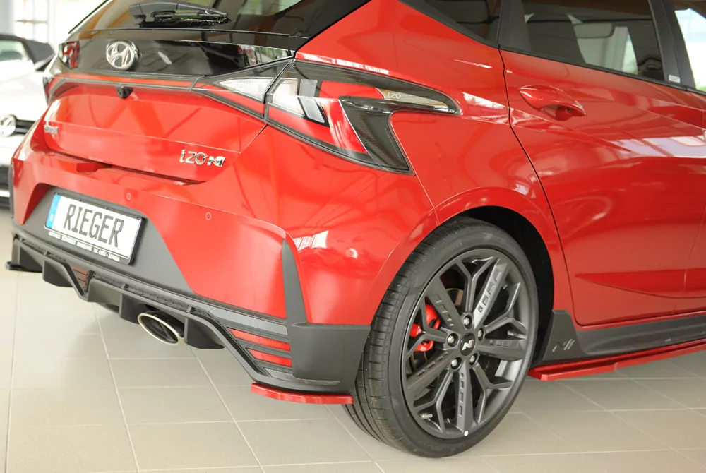 Rieger Heckschürzenansatz seitlich rechts matt schwarz für Hyundai i20 N  (BC3) 5-tür. (Schrägheck) 04.21-