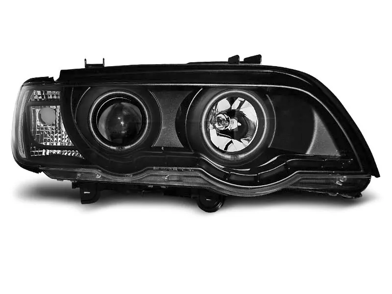 XENON HEADLIGHTS ANGEL EYES BLACK fits BMW X5 E53 09.99-10.03