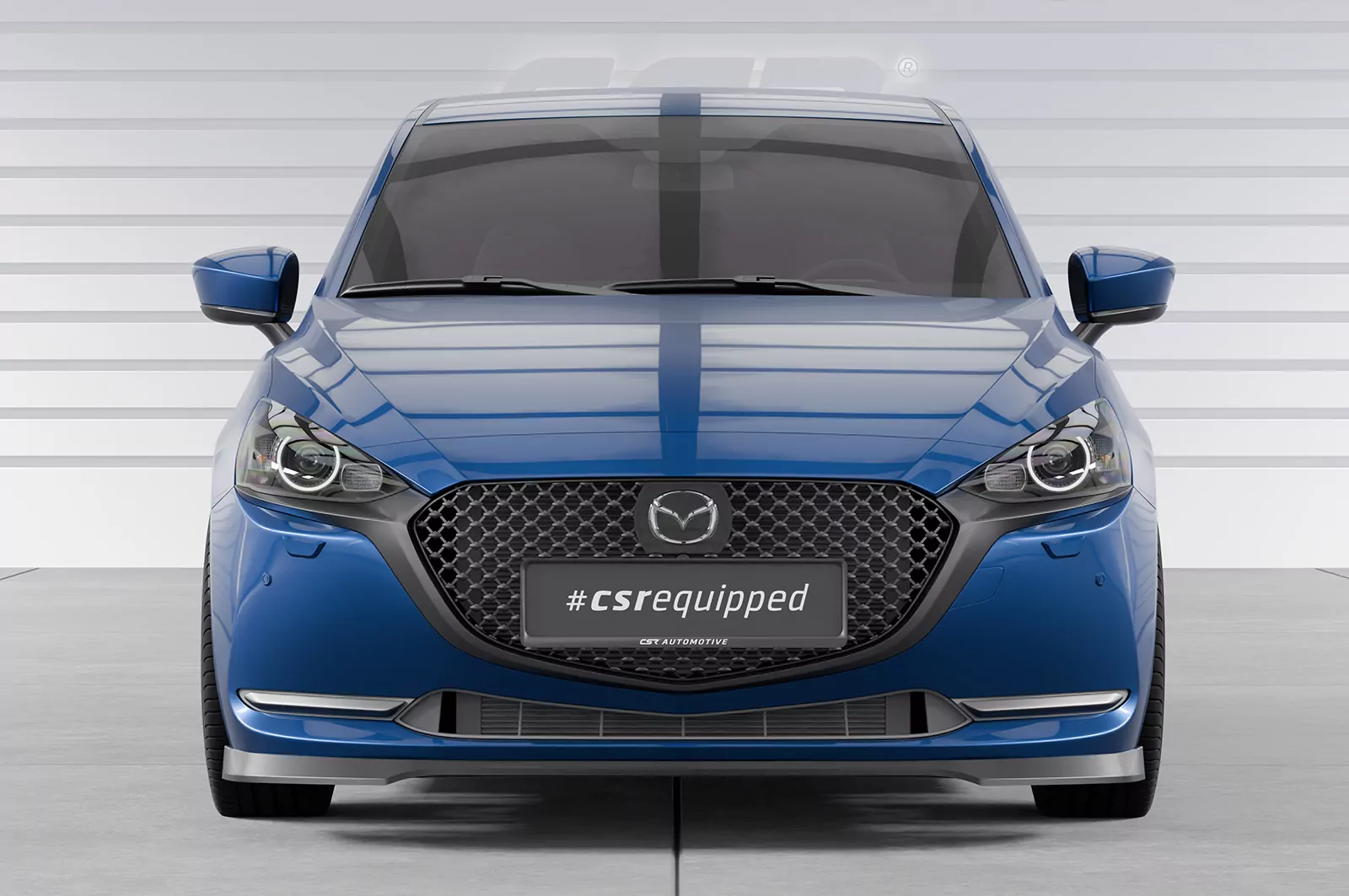 Cup-Spoilerlippe mit ABE für Mazda 2 (Typ DJ) CSL789 Schwarz Strukturiert