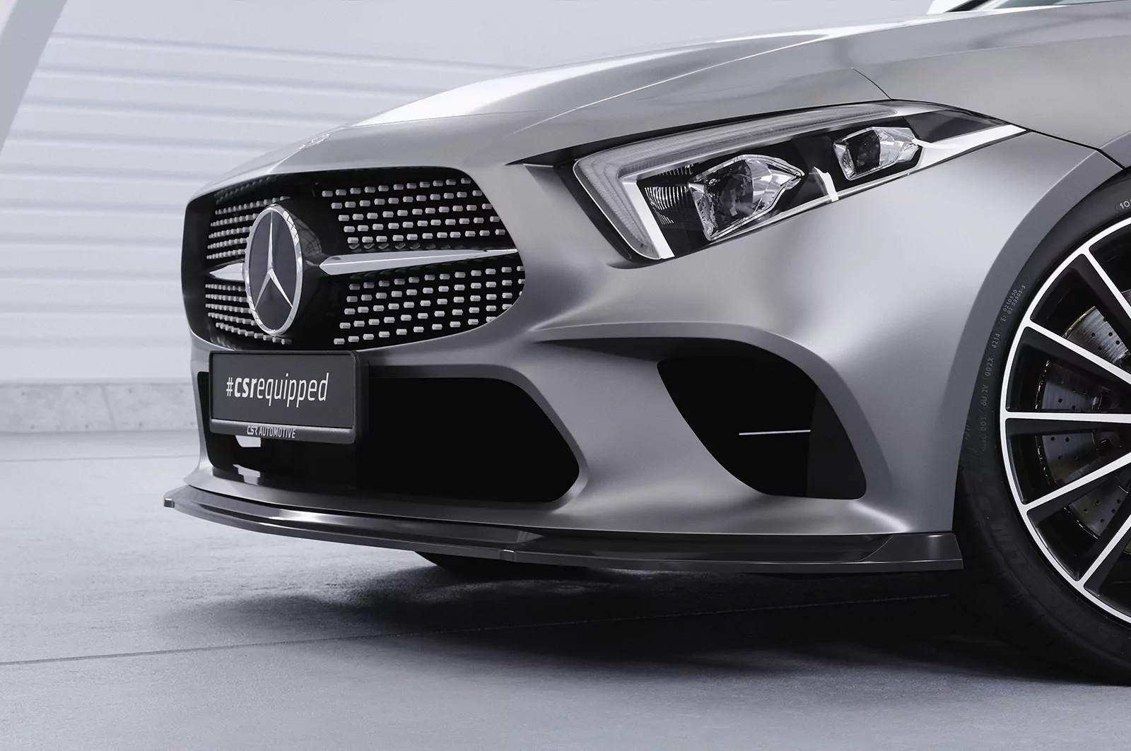 Cup-Spoilerlippe mit ABE für Mercedes Benz CLS (C257) CSL599 Schwarz Strukturiert