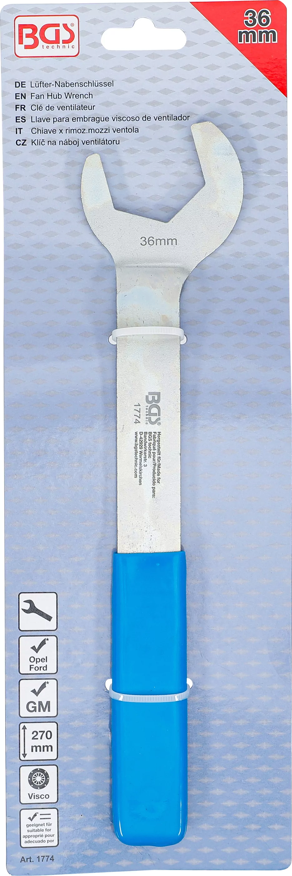 Lüfter-Nabenschlüssel | für Ford, Opel, GM | 36 mm