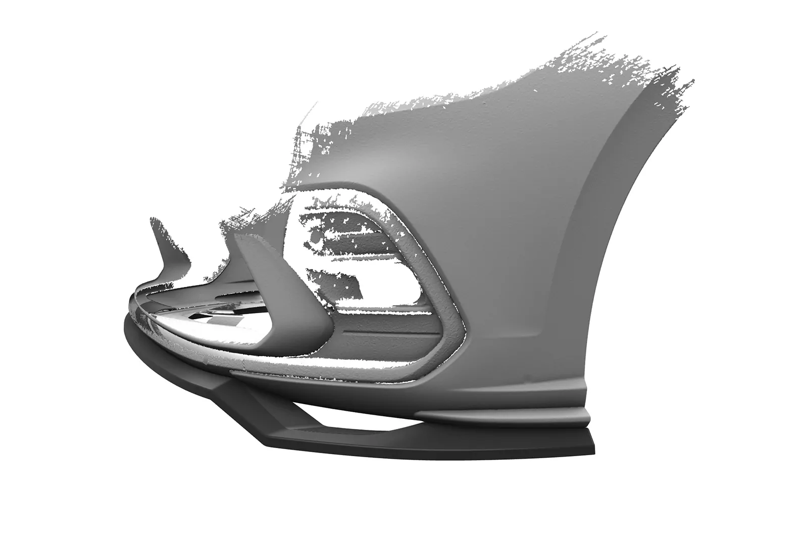 Cup-Spoilerlippe mit ABE für VW Polo 6 2G (Typ AW) GTI / R-Line CSL622 Schwarz Strukturiert
