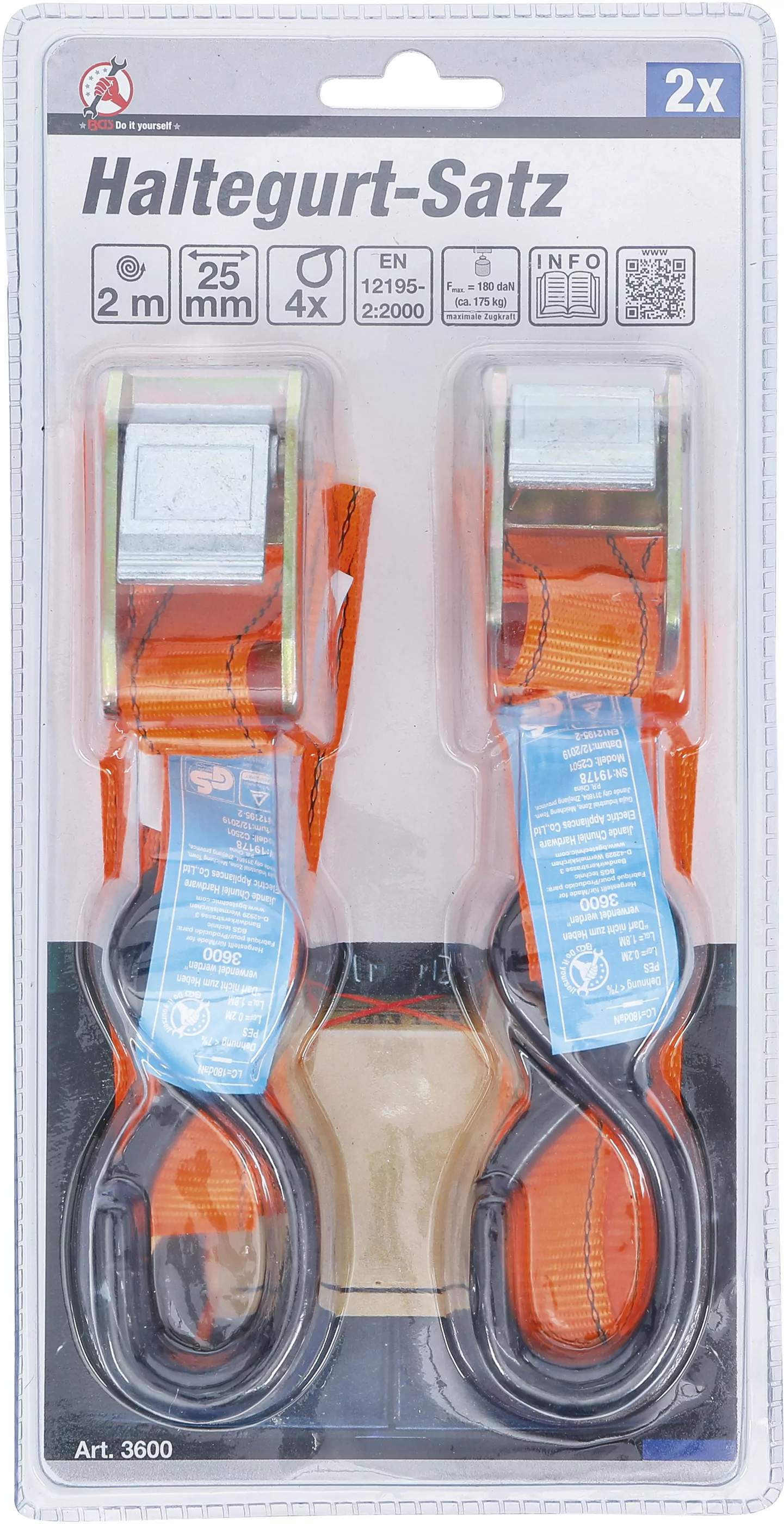 Haltegurt-Satz | 2 m x 25 mm | 2-tlg.