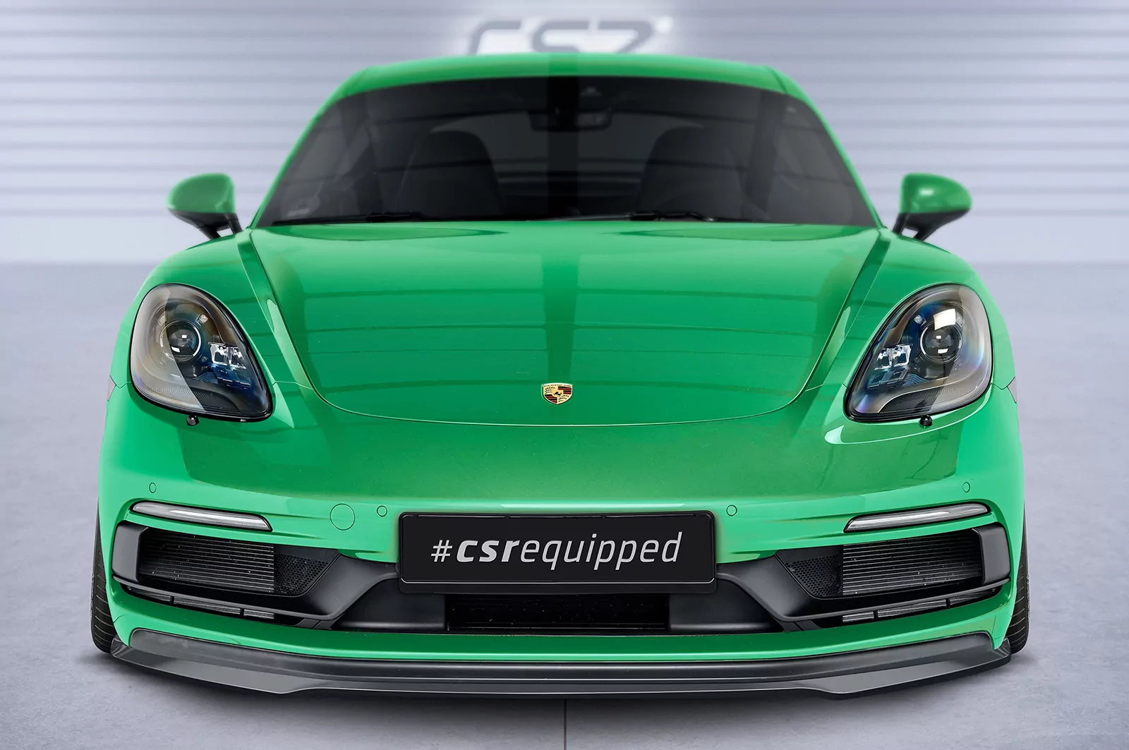 Cup-Spoilerlippe mit ABE für Porsche 718 Cayman/Boxster GTS 4.0 (982) CSL575 Schwarz Strukturiert