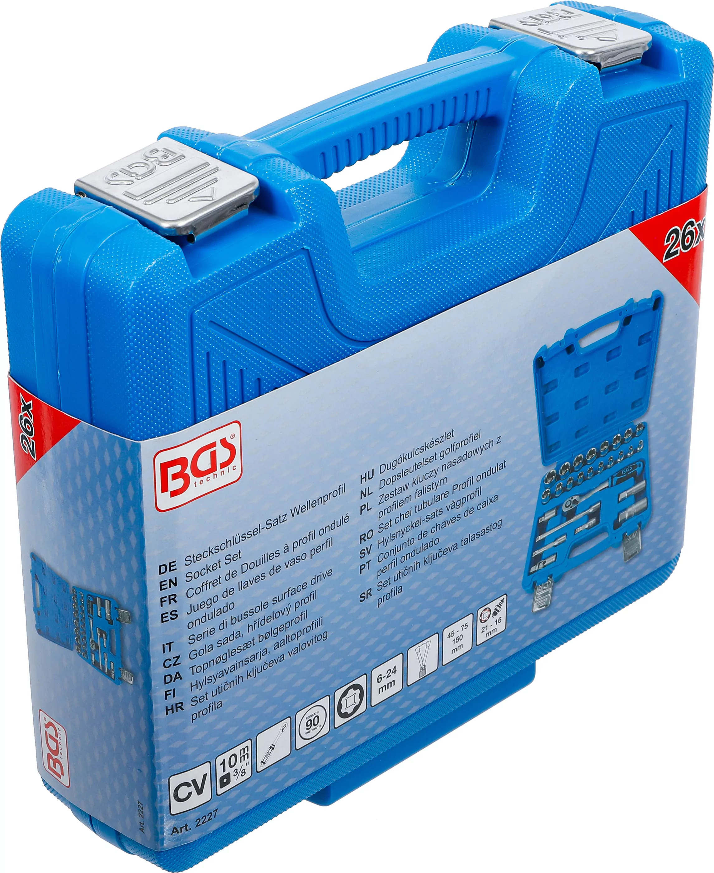 Steckschlüssel-Satz Wellenprofil | Antrieb 10 mm (3/8") | 26-tlg.