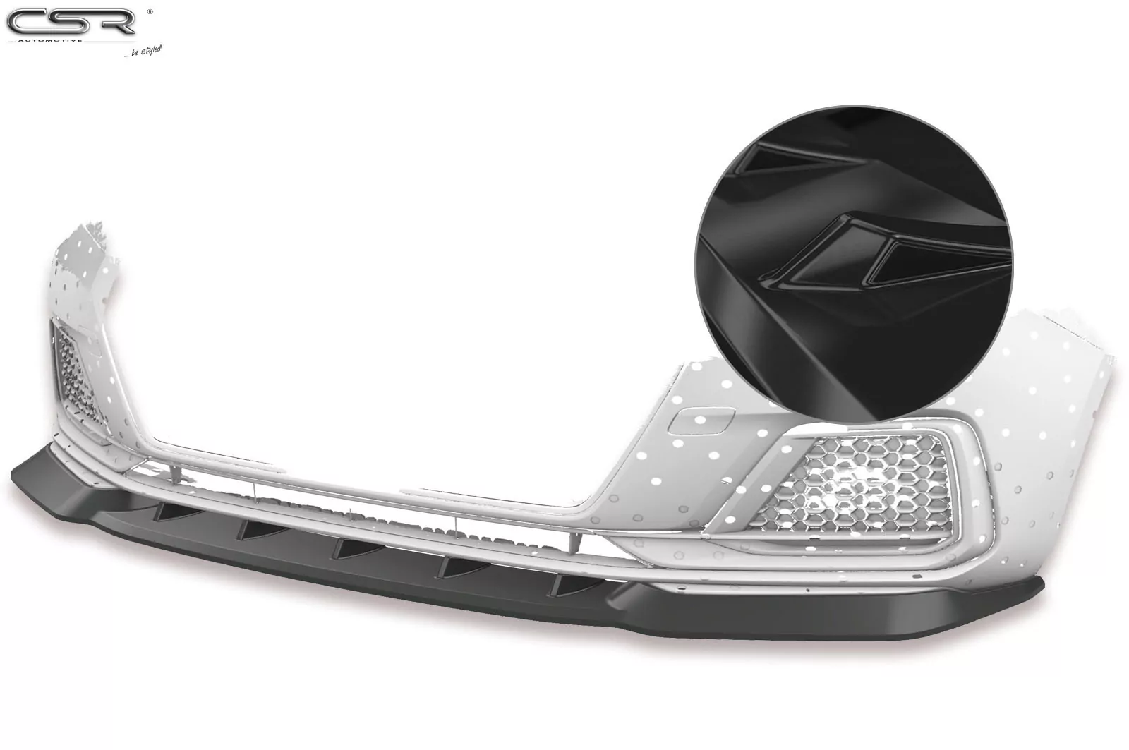 Cup-Spoilerlippe glänzend mit ABE für Audi A1 (Typ GB) Glossy Schwarz CSL328-G