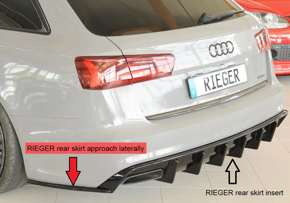 Rieger Heckschürzenansatz seitlich links glanz schwarz für Audi A6 S6 (4G/C7) Lim. 09.14- (ab Facelift)