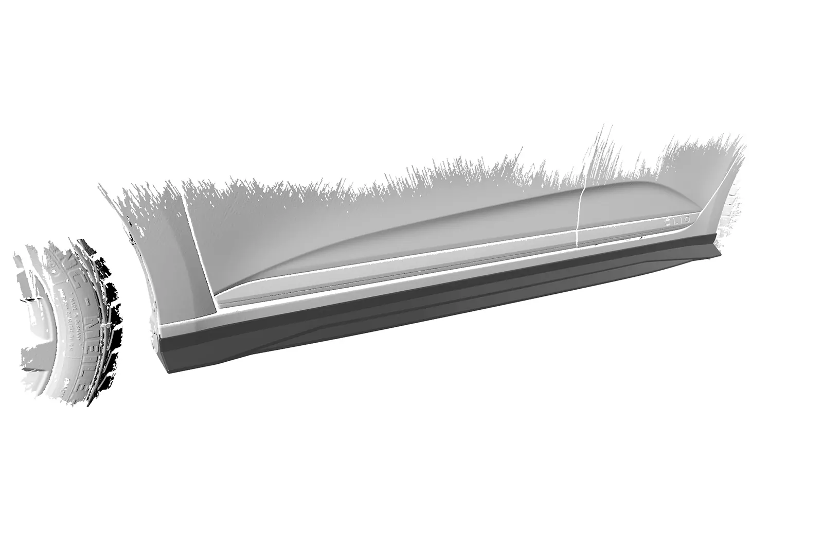 Seitenschweller für Renault Clio 5 SS536 Schwarz Strukturiert