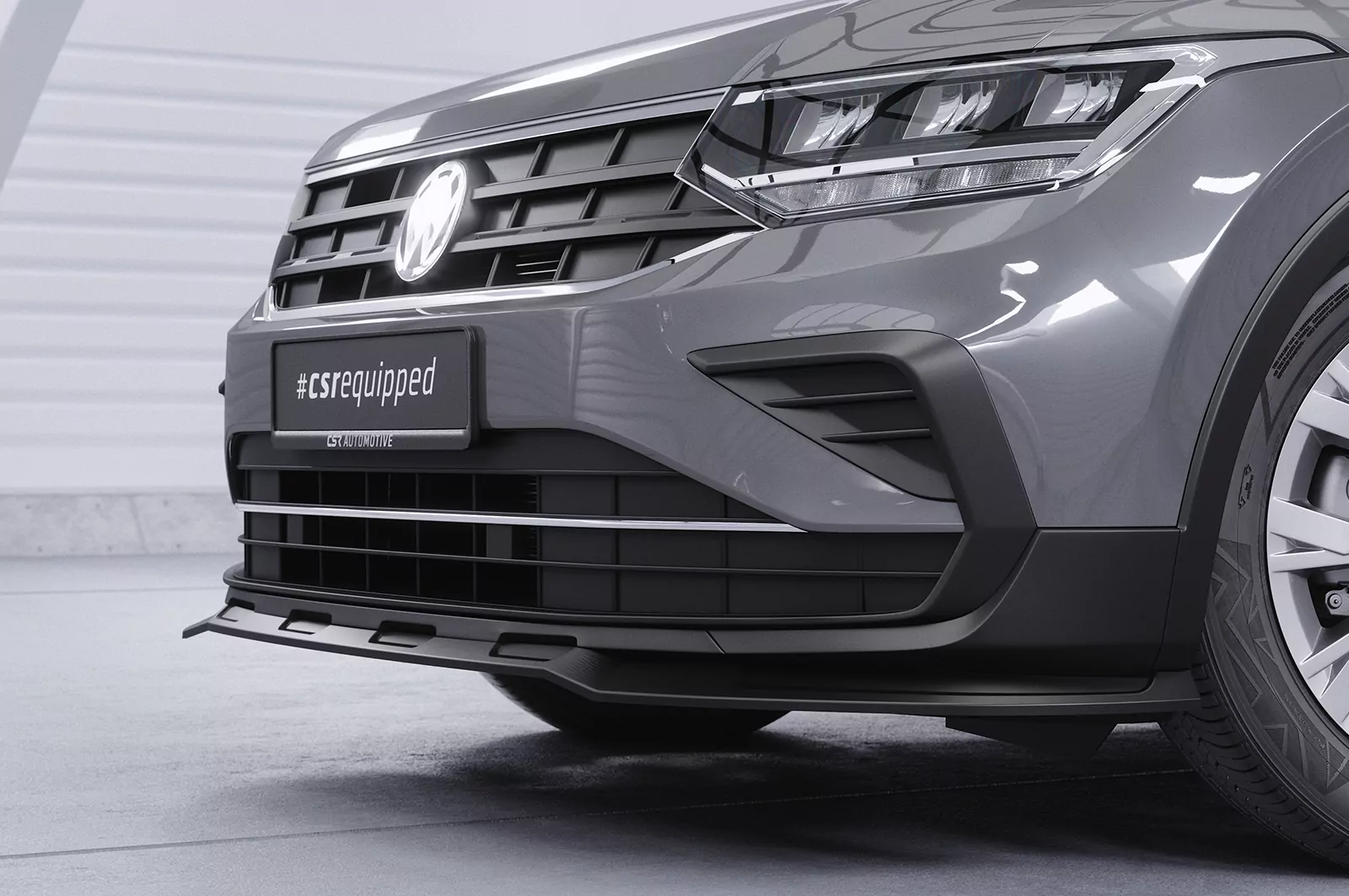 Cup-Spoilerlippe mit ABE für VW Tiguan 2 (Typ AD) CSL717 Schwarz Strukturiert