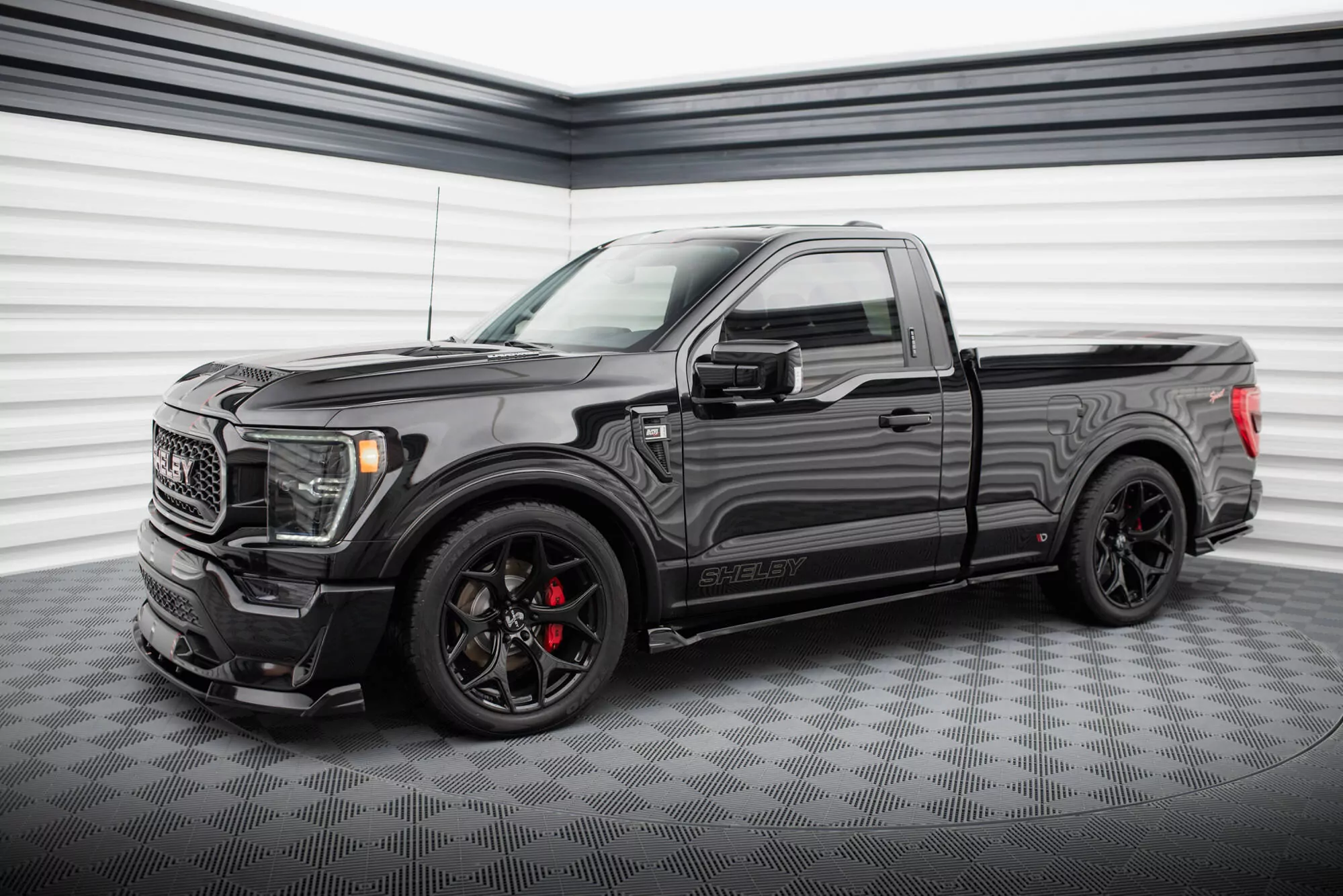 Seitenschweller Ansatz Für Shelby F150 Super Snake Schwarz Hochglanz