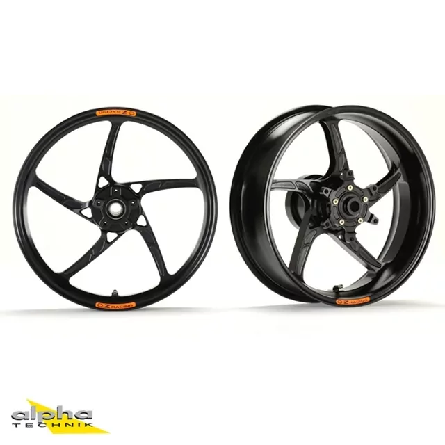 OZ Piega Aluminium hinten in schwarz glänzend für Kawasaki ZX10R Ninja (mit Standard Felge) ZXT00J / ZXT00S / ZXT02E / ZXT02L 2011-2024