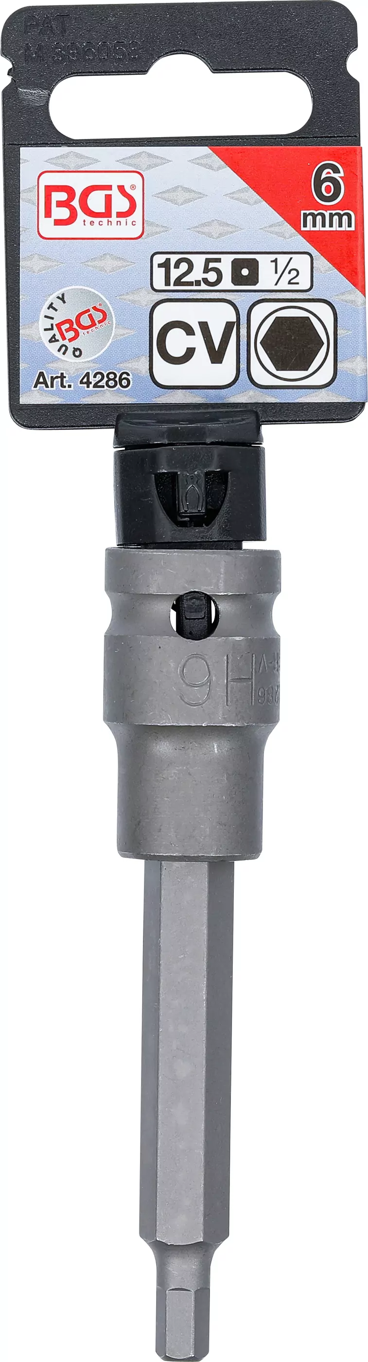 Kraft-Bit-Einsatz | Länge 100 mm | Antrieb Innenvierkant 12,5 mm (1/2") | Innensechskant 6 mm