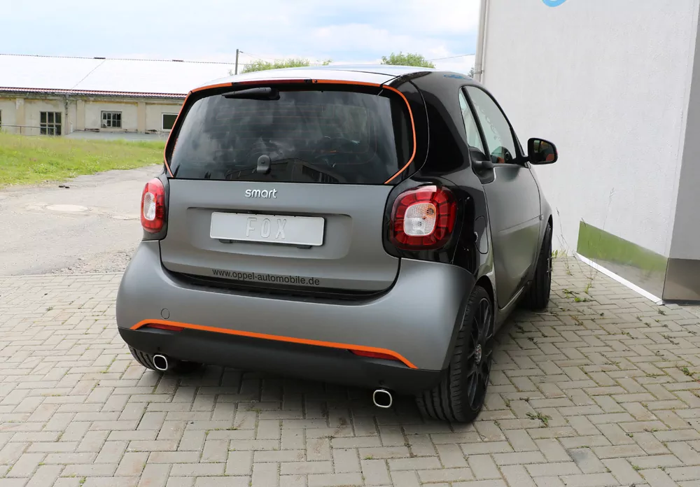 Smart Fortwo 453  Endschalldämpfer quer Ausgang rechts/links inkl. Flexstück - 78x75 Typ 70 rechts/links