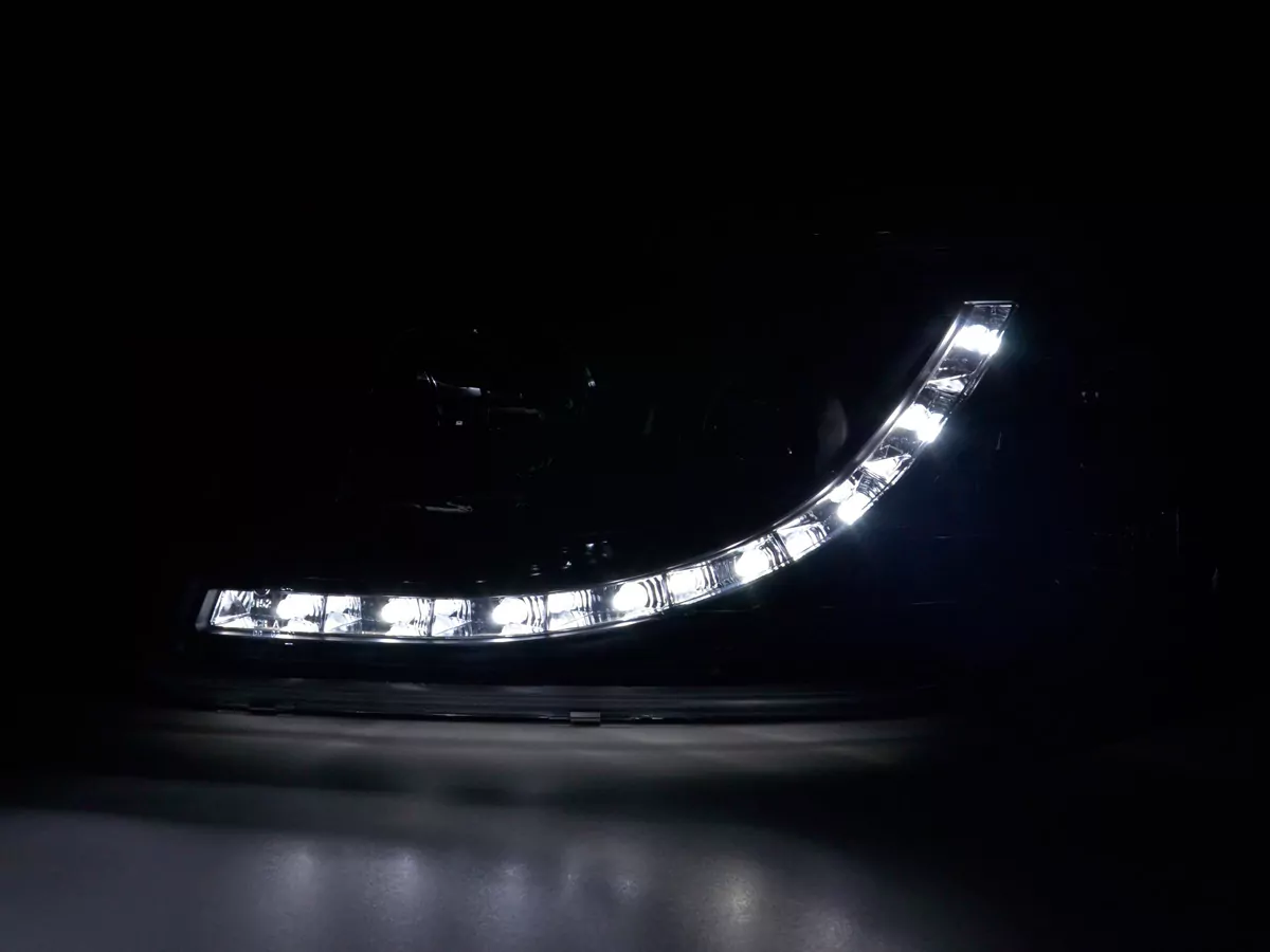 Scheinwerfer Set Daylight LED Tagfahrlicht VW Bus T5 Bj. 03-09 schwarz