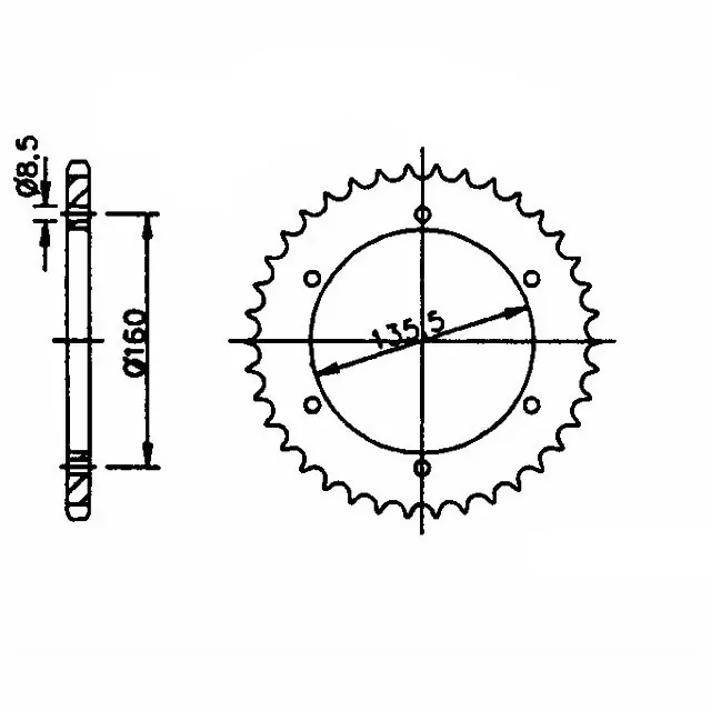 EK-Chain Kettensatz 520DEX für Aprilia 125 ETX Modelljahr 1986-1987