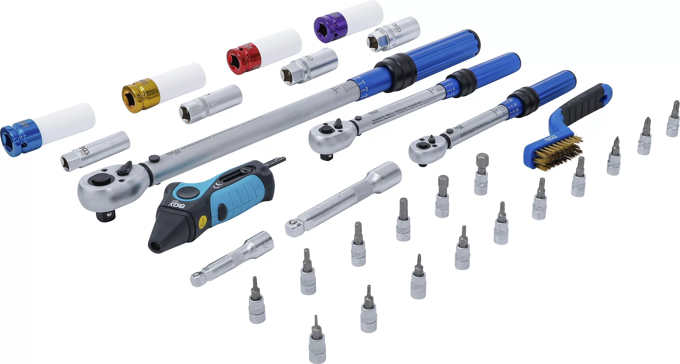 Drehmomentschlüssel-Satz | Abtrieb Außenvierkant 6,3 mm (1/4"), 10 mm (3/8"), 12,5 mm (1/2") | 31-tlg.