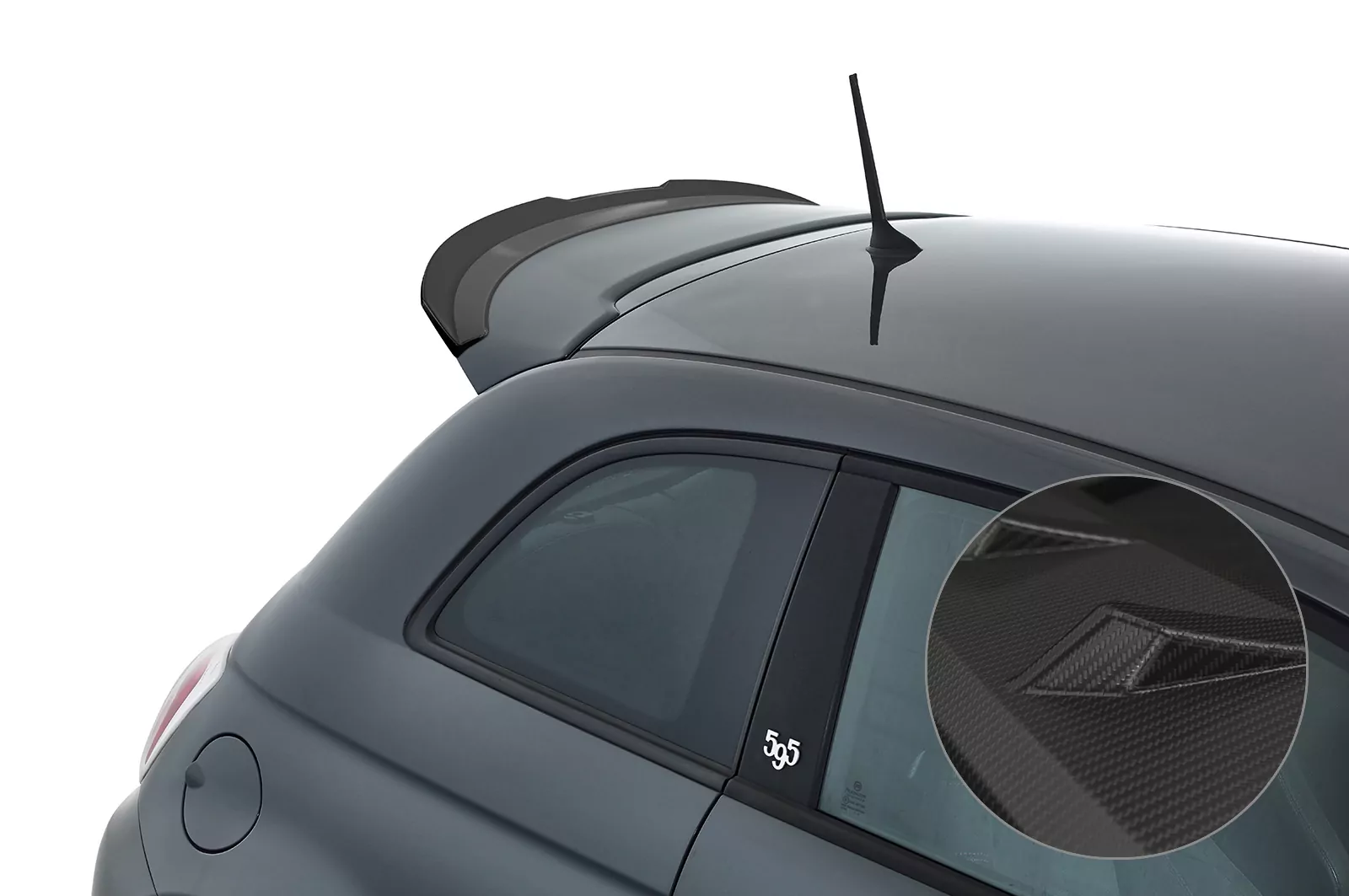 Heckflügel mit ABE für Fiat 500 Abarth 595 Competizione HF800-M Carbon Look (matt)
