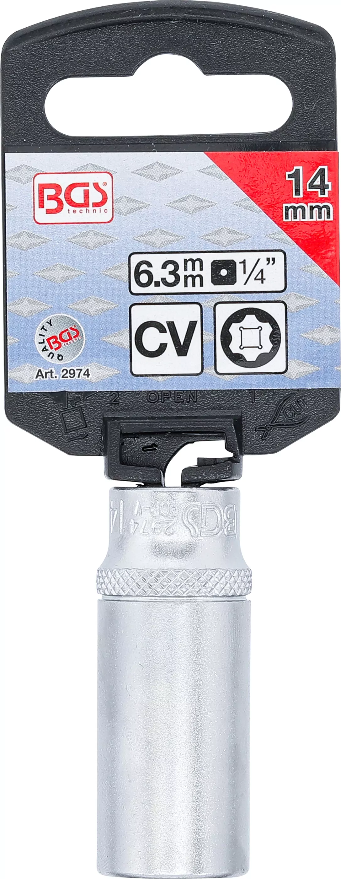 Steckschlüssel-Einsatz Super Lock, tief | Antrieb Innenvierkant 6,3 mm (1/4") | SW 14 mm