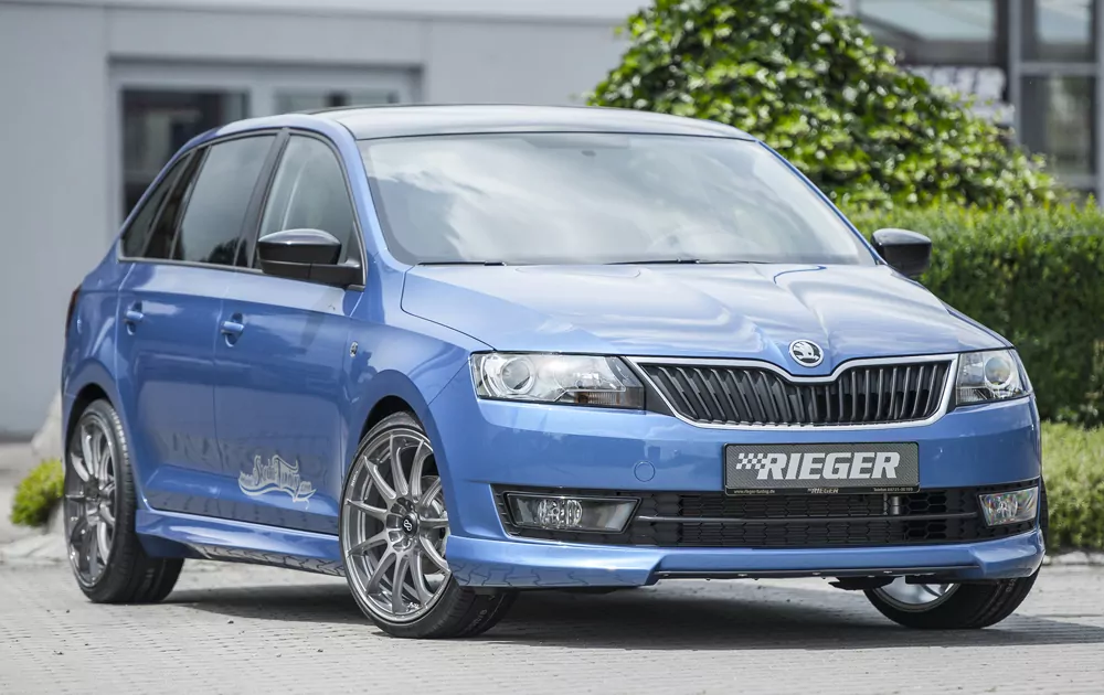 Rieger Spoilerlippe für Skoda Rapid (NH) - Spaceback 07.12-04.17 (bis Facelift) carbon optik