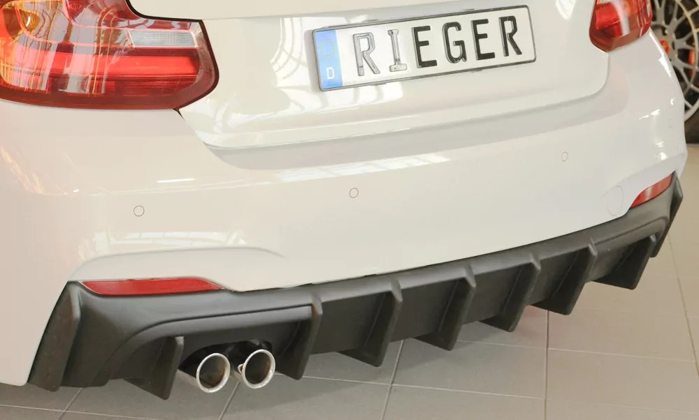 Rieger Heckeinsatz matt schwarz für BMW 2er F22  (1C) Coupé 03.14-06.17 (bis Facelift)