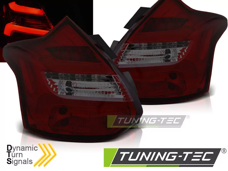 Ford Focus 3 11-10.14 Hatchback Red Smoke Led Bar Seq Ind.