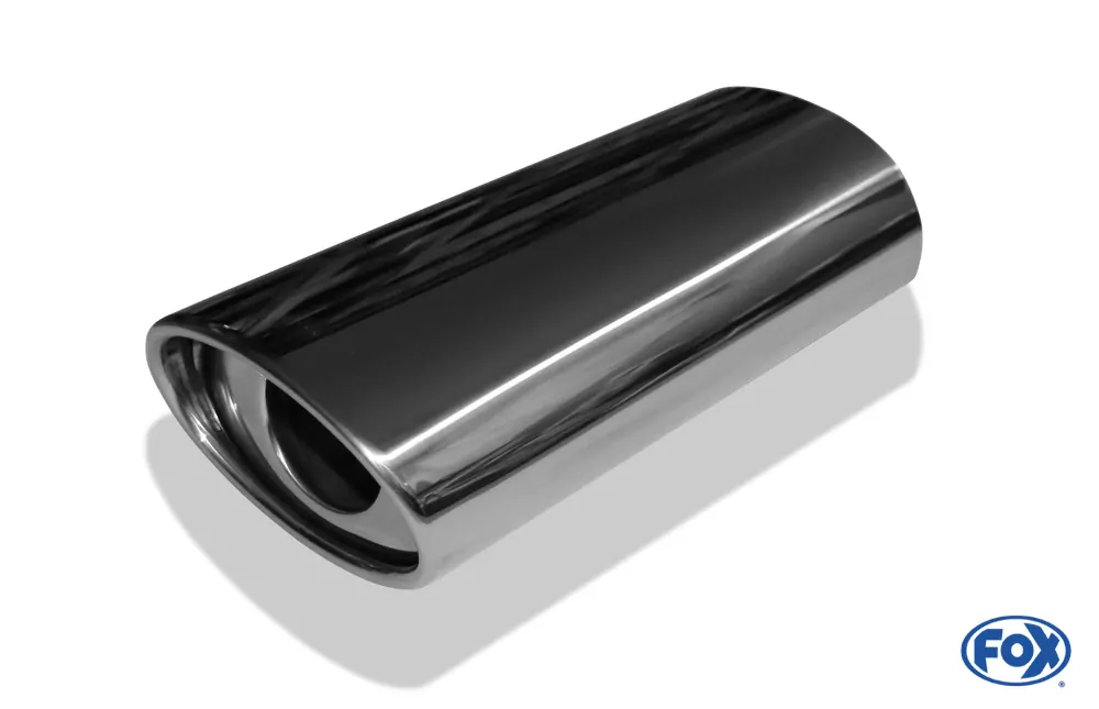 Anschweißendrohr Typ 33  140x90 mm / Länge: 300 mm - oval / eingerollt / 14° abgeschrägt / mit Absorber