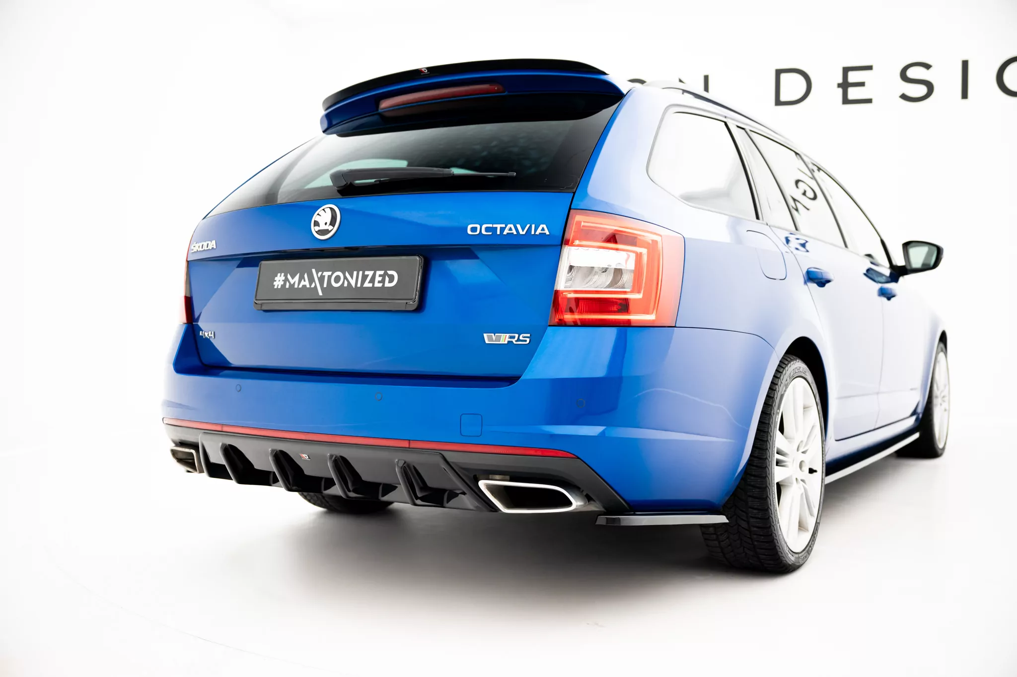 Diffusor Heck Ansatz Passend Für V.1 Skoda Octavia RS Mk3 / Mk3 FL Hatchback / Kombi Schwarz Hochglanz