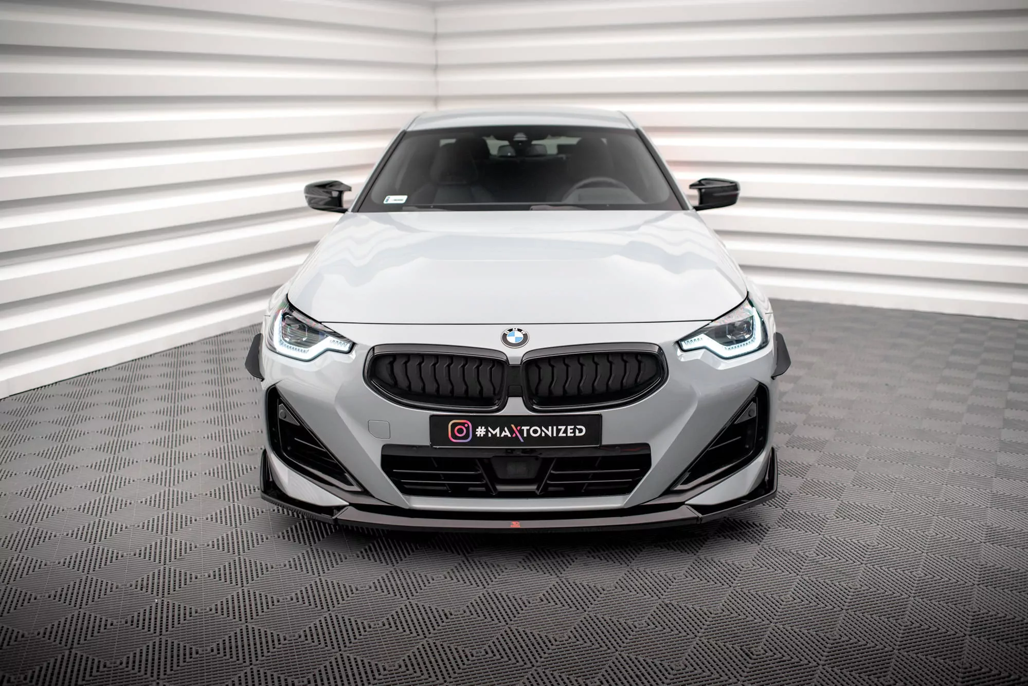 Front Ansatz V.3 Für BMW 2 Coupe M-Paket / M240i G42 Schwarz Hochglanz