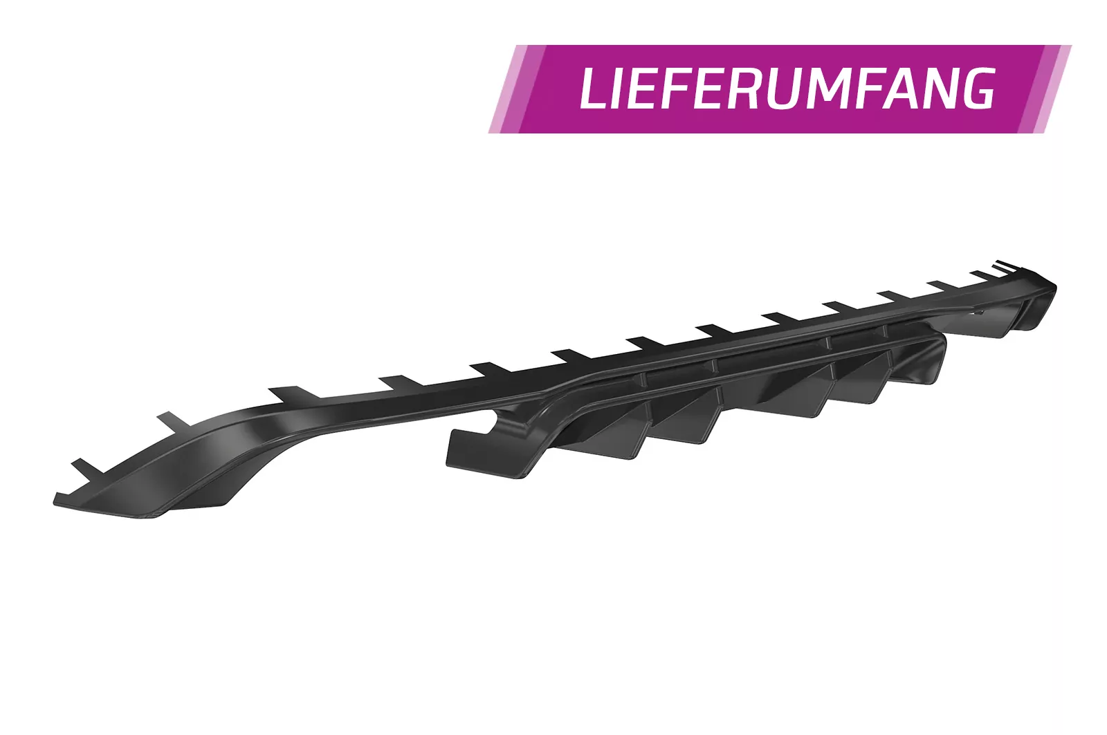 Heckansatz für VW Golf 7 (Typ AU) R HA305 Schwarz Strukturiert