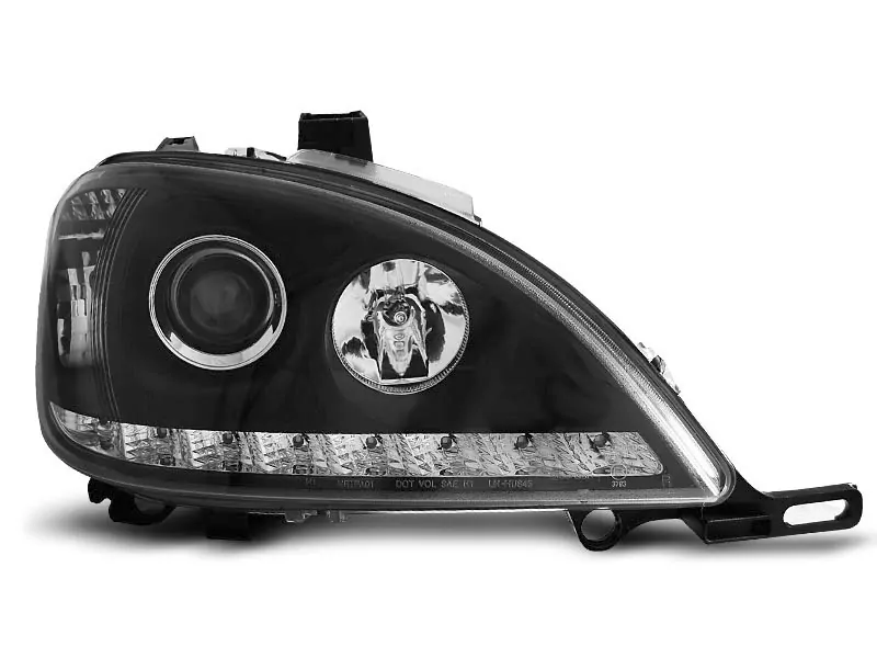 Headlights Daylight Black Fits Mercedes W163 Ml M-Klasse 03.98-08.01