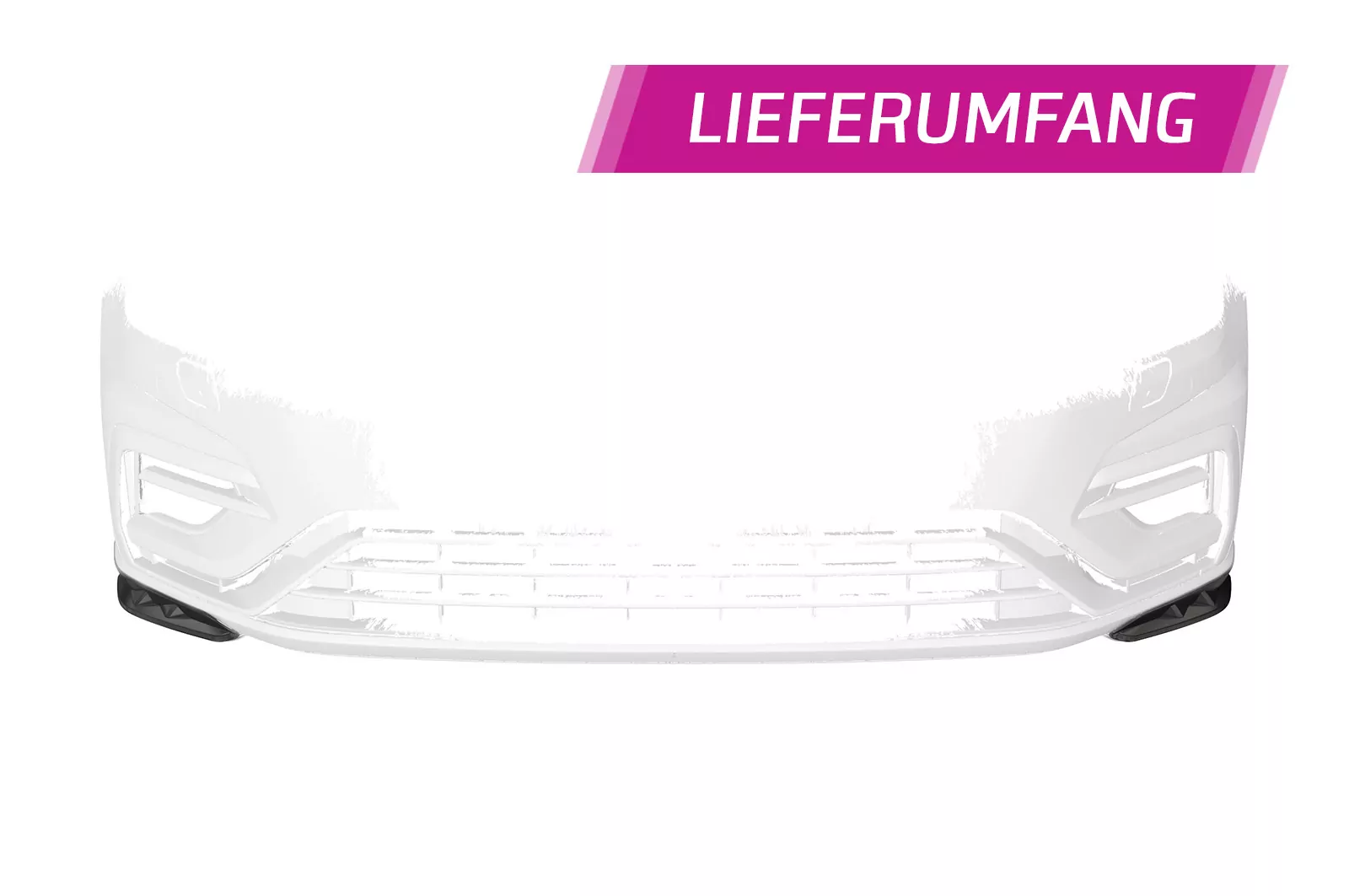 Cup-Spoilerlippe / Frontblenden für VW Golf 7 (Typ AU) R CSL636 Schwarz Strukturiert