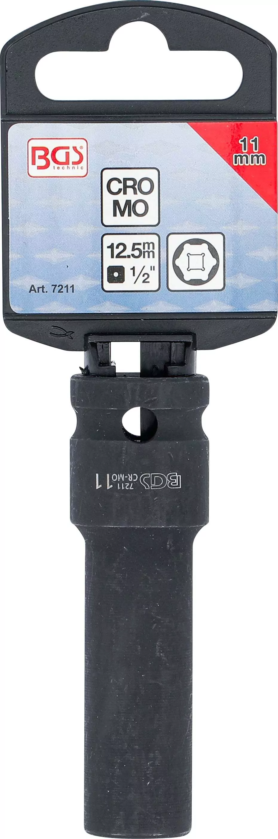 Kraft-Steckschlüssel-Einsatz Sechskant, tief | Antrieb Innenvierkant 12,5 mm (1/2") | SW 11 mm