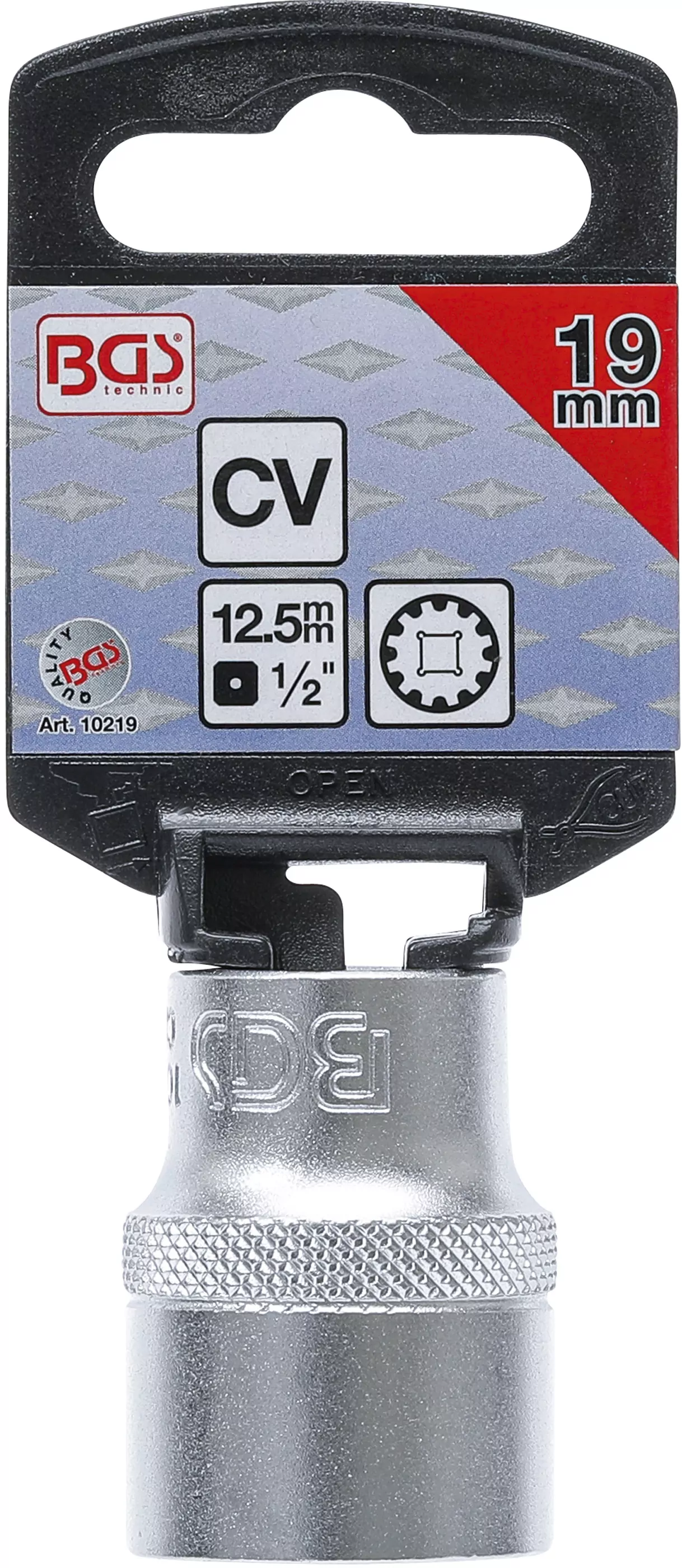 Steckschlüssel-Einsatz Gear Lock | Antrieb Innenvierkant 12,5 mm (1/2") | SW 19 mm