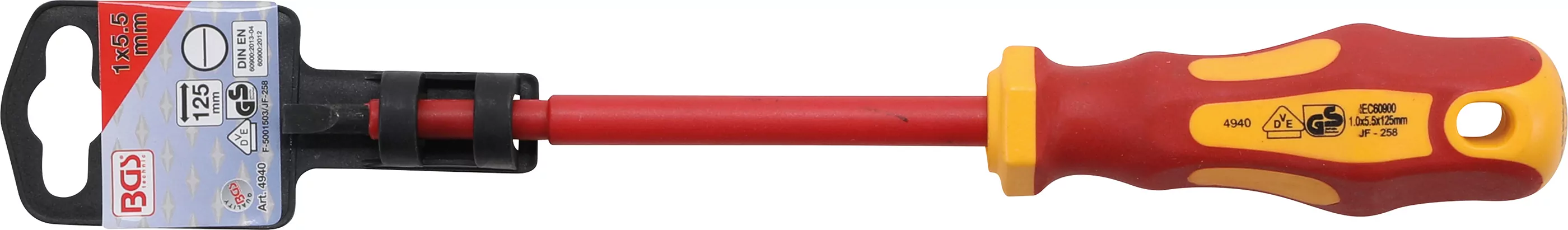 VDE-Schraubendreher | Schlitz 5,5 mm | Klingenlänge 125 mm