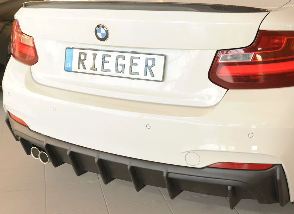 Rieger Heckeinsatz matt schwarz für BMW 2er F22  (1C) Coupé 03.14-06.17 (bis Facelift)