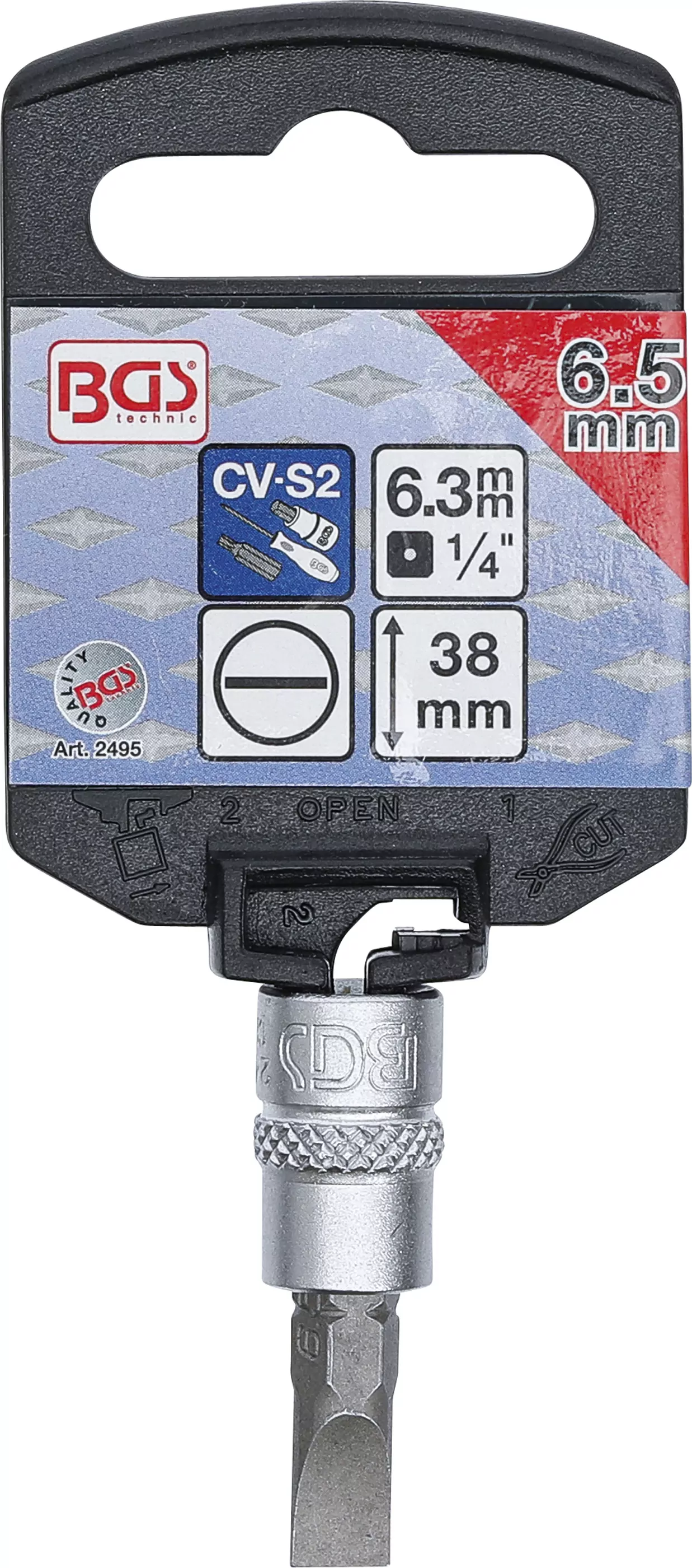 Bit-Einsatz | Antrieb Innenvierkant 6,3 mm (1/4") | Schlitz 6,5 mm