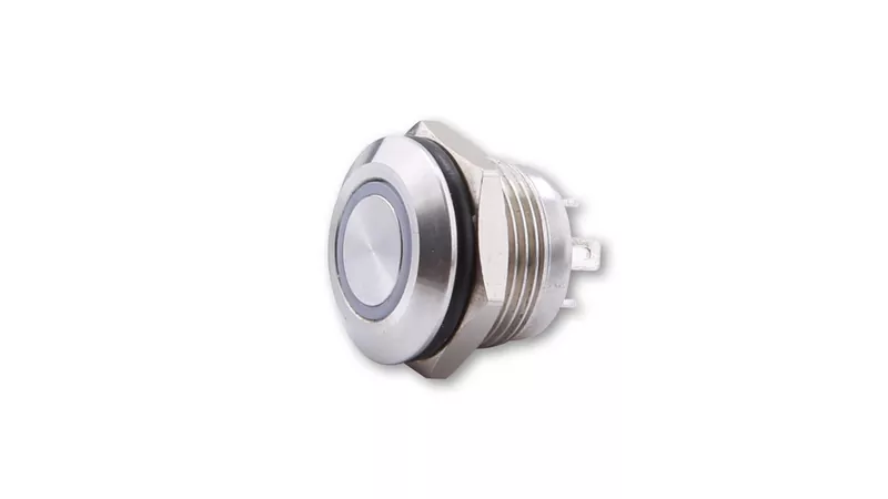 HIGHSIDER Pushbutton Stainless Steel With LED Illuminated Ring In Different Colours (M12) 1pc