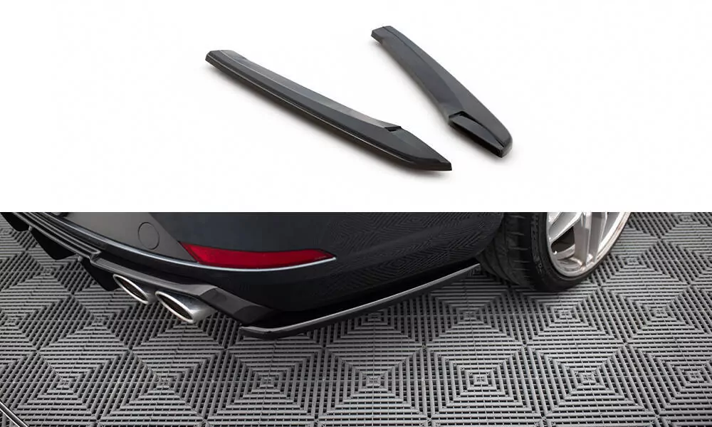 Heck Ansatz Flaps Diffusor Passend Für Diffusor Passend Für V.2 Seat Leon Cupra  ST Mk3 FL Schwarz Hochglanz Schwarz Hochglanz