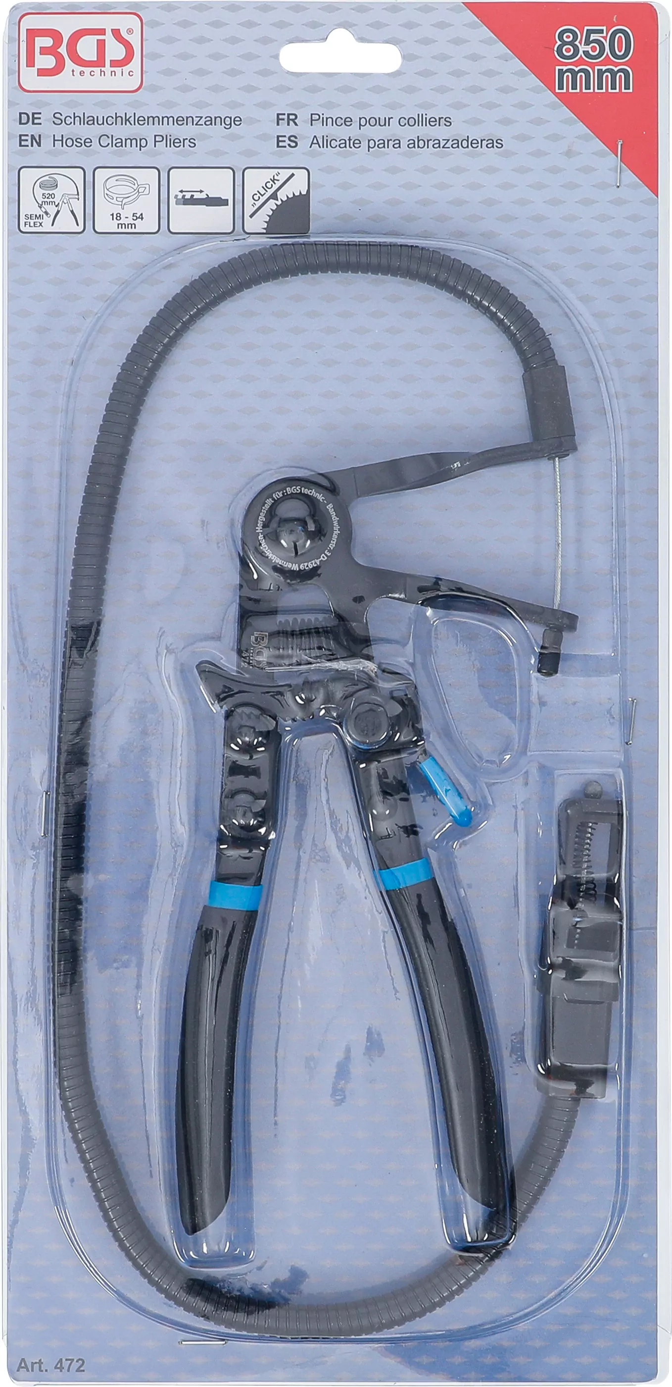 Schlauchklemmenzange | semi-flexibel | 850 mm | 18 - 54 mm