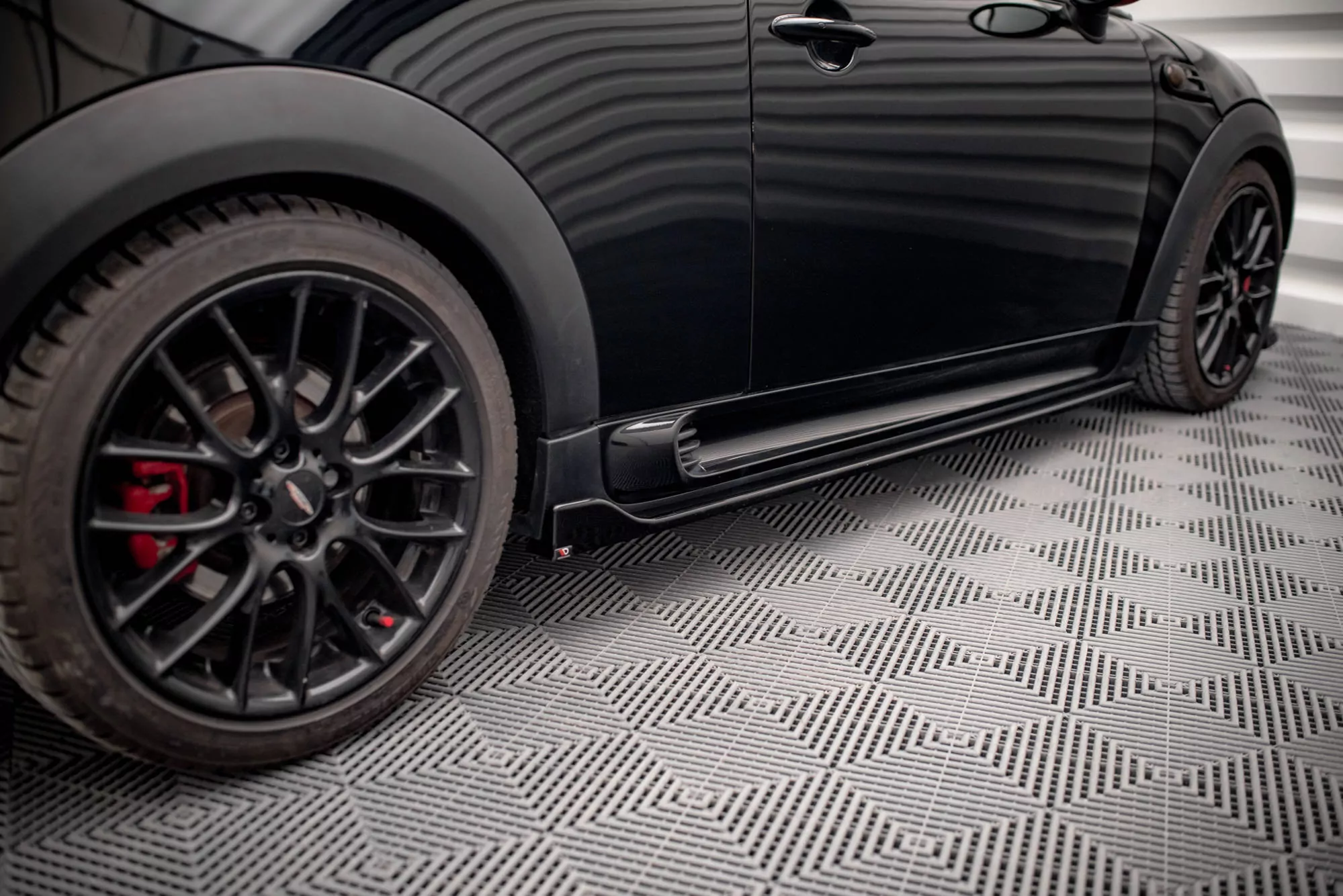 Seitenschweller Ansatz Für V.2 Für Mini Cooper John Cooper Works R56 Schwarz Hochglanz