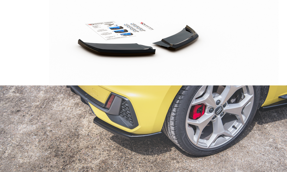 Heck Ansatz Flaps Diffusor Passend Für Audi A1 S-Line GB Schwarz Hochglanz
