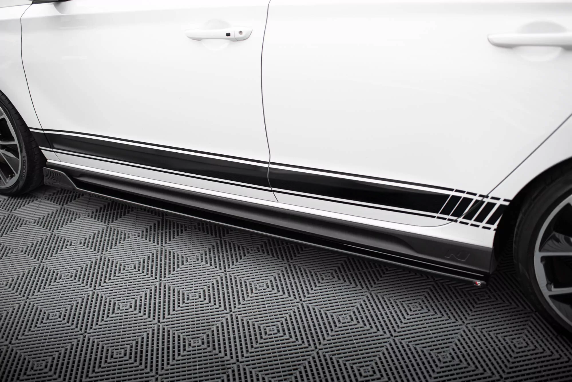 Seitenschweller Ansatz Passend Für V.5 Passend Für Hyundai I30 N Mk3 Hatchback/ Fastback Schwarz Hochglanz Schwarz Hochglanz