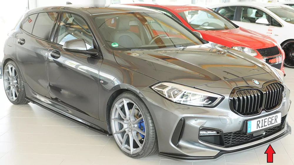 Rieger Spoilerschwert matt schwarz für BMW 1er F40  (F1H) Schrägheck / 4-tür. 07.19-