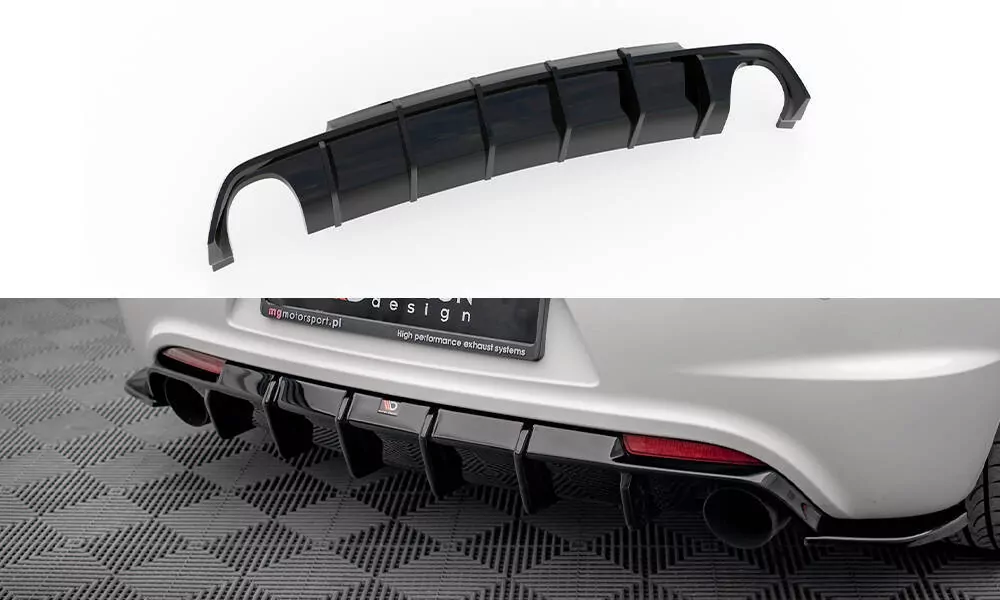 Diffusor Heck Ansatz V.1 Für Volkswagen Scirocco R Mk3 Schwarz Hochglanz