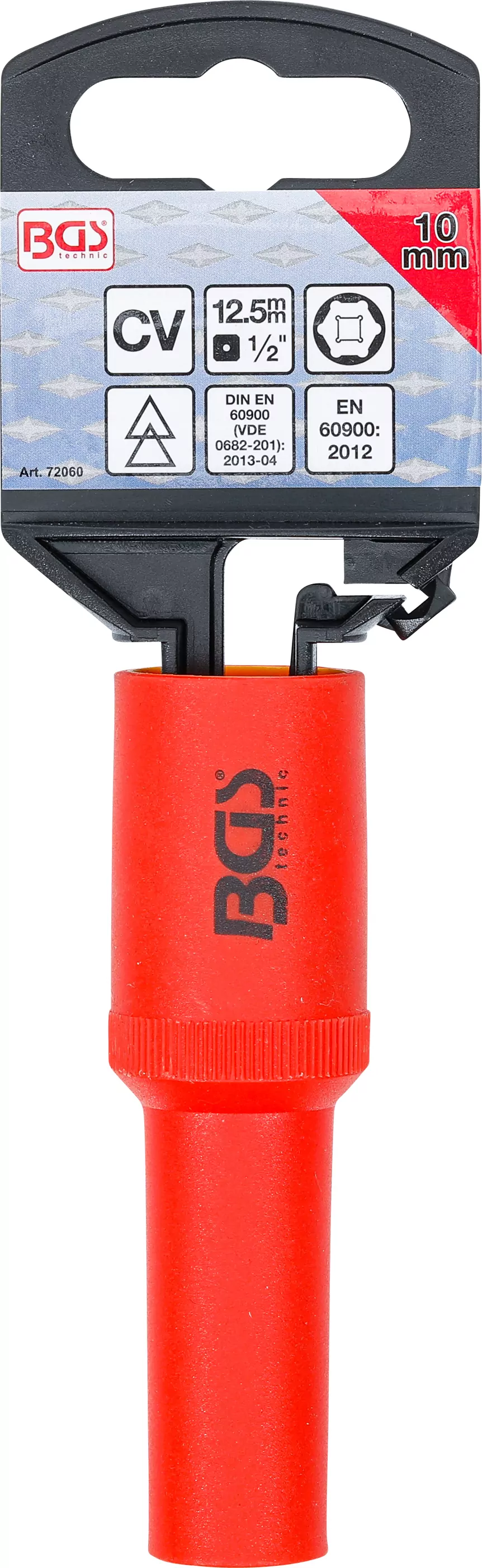 VDE-Steckschlüssel-Einsatz Sechskant | Antrieb Innenvierkant 12,5 mm (1/2") | SW 10 mm